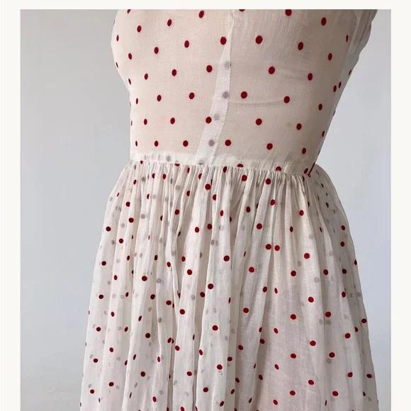 Eveliina Vintage 1950s Polka Dot sheer dress XS - Picture 5 of 11